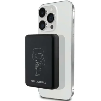 Karl Lagerfeld Ikonik MagSafe išorinė baterija 5000mAh, juoda
