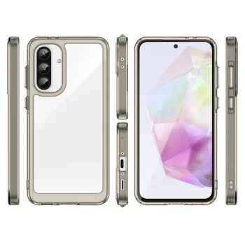 Dėklas Samsung Galaxy A26 telefonui Outer Space, pusiau skaidrus juodas