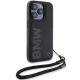 Dėklas BMW Signature Leather Wordmark Cord skirtas iPhone 15 Pro Max 6.7\", juodas