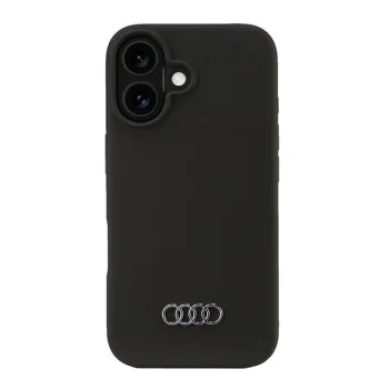 Audi silikoninis dėklas, skirtas Apple iPhone 16, juodas