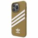Adidas dėklas iPhone 13 Pro Max telefonui, OR Molded PU, smėlinis / auksinis