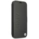 BMW Signature atverčiamasis odinis dėklas iPhone 13 mini, juodas