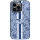 Guess iPhone 14 Pro dėklas 4G Printed Stripes MagSafe, mėlynas