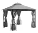 Sodo pavėsinė MultiGarden 132273, 3x3 m, su tinkleliu nuo uodų ir sienelėmis, pilka