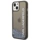 Karl Lagerfeld Liquid Glitter Elong dėklas, skirtas iPhone 14, juodas