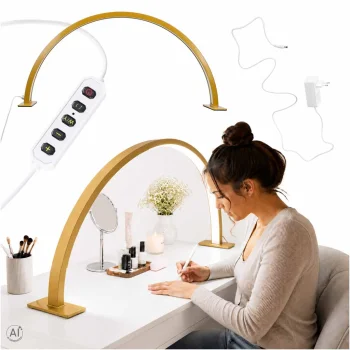 Shadowless Arch LED Desk Lamp for Manicure 40W, Gold