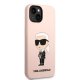 Karl Lagerfeld Silicone Ikonik MagSafe dėklas iPhone 14 Plus telefonui, rožinis