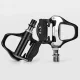 Rockbros LP-RD2BK plento pedalai suderinami su Shimano SPD-SL, juodi/sidabriniai