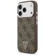 Guess MagSafe 4G PU odinis dėklas, skirtas iPhone 17 Pro, rudas