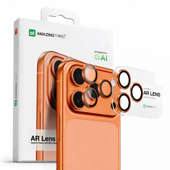 AmazingThing Camera Lens Protector for iPhone 17 Pro / Pro Max, Orange