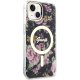 Guess dėklas iPhone 14 telefonui Flower MagSafe, juodas