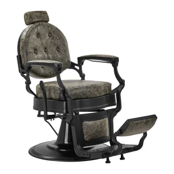 Gabbiano President Old Leather Barber Chair, Green