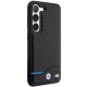 BMW Leather Carbon dėklas skirtas Samsung Galaxy S23+, juodas