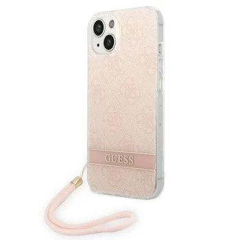 Guess 4G Print Strap dėklas skirtas iPhone 14 Plus, rožinis