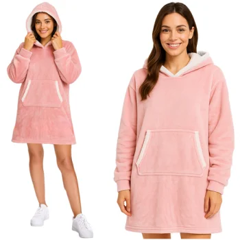 Ruhhy Oversized Hoodie Blanket XXL, Pink