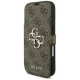 Guess Book 4G Metal Logo atverčiamasis dėklas iPhone 18 Pro / 17 Pro, rudas