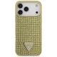 Guess iPhone 17 Pro Max Case Rhinestone Triangle Logo, Gold