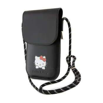 Hello Kitty Leather Daydreaming Cord Phone Bag - Black