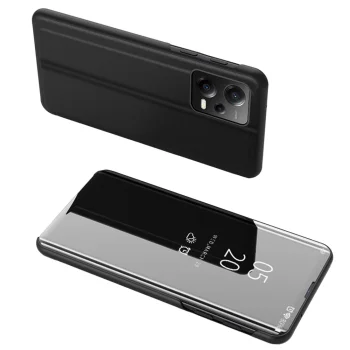 Atverčiamas dėklas Xiaomi Redmi Note 12 5G / Poco X5 5G Clear View Case, juodas
