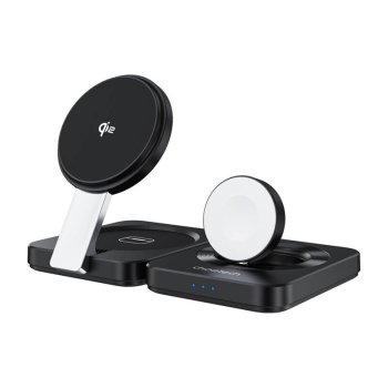 Choetech Qi2 Foldable 3-in-1 Magnetic Wireless Charger for iPhone, Watch & AirPods