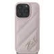 Karl Lagerfeld dėklas iPhone 16 Pro Max Diagonal Quilted Script, rožinis
