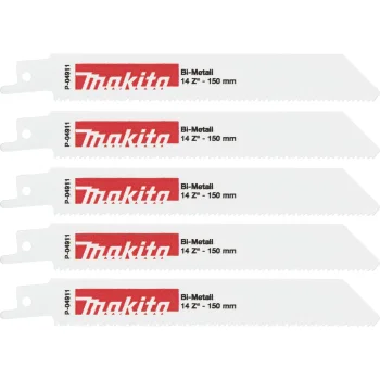 Makita P-04911 tiesinio pjūklo ašmenys metalui BIM 150 mm 14 TPI, 5 vnt.