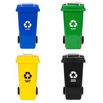 Multistore 4x120L šiukšliadėžių rinkinys, mėlyna/žalia/geltona/juoda