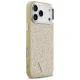 Guess Glitter Triangle Logo MagSafe dėklas iPhone 17 Pro Max, auksinis