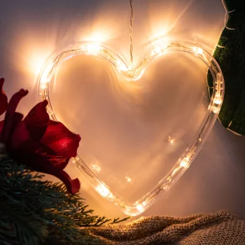 Ikonka LED kalėdinė dekoracija Širdis, 10 LED