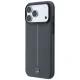 Dėklas Mercedes Leather Semi Wrap Iconic Line MagSafe skirtas iPhone 18 Pro Max / 17 Pro Max, tamsiai pilkas
