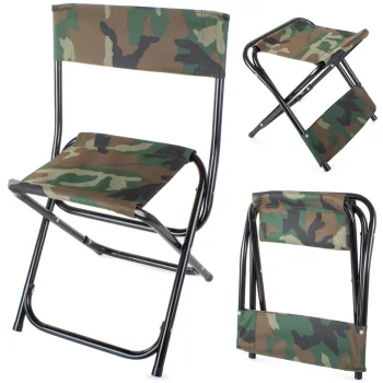 Large Folding Camping and Fishing Chair, Camouflage