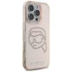 Karl Lagerfeld IML Rhinestones Karl Head dėklas iPhone 16 Pro, rožinis
