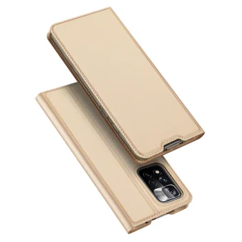 Atverčiamasis dėklas Dux Ducis Skin Pro telefonui Poco M4 Pro 5G, auksinis