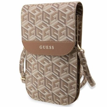 Universalus telefono krepšelis-piniginė Guess Gcube Stripe, rudas