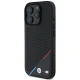 BMW dėklas iPhone 16 Pro telefonui M Perforated Tricolor Line MagSafe, juodas
