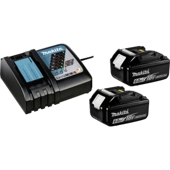 „Makita 199480-6“ akumuliatorių rinkinys: 2x 18V 6.0Ah ir DC18RC įkroviklis