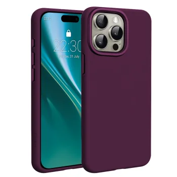Dėklas Etteri Silicone Mag skirtas iPhone 15 Pro 6.1" su MagSafe, tamsi vyšnia