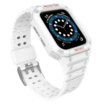 Armored Case with Strap for Apple Watch 38/40/41mm - White