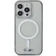 BMW iPhone 14 Pro dėklas Silver Ring MagSafe, skaidrus