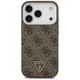 Guess MagSafe 4G PU odinis dėklas, skirtas iPhone 17 Pro, rudas