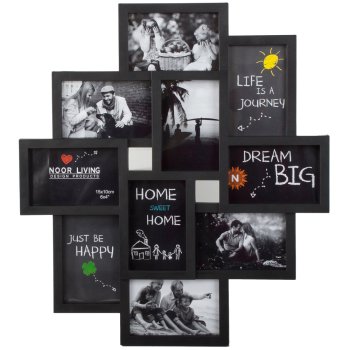 3D Photo Frame for 10 Photos, Black