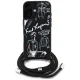 Dėklas iPhone 16 Karl Lagerfeld Crossbody Grained Pattern & Logo su virvele, juodas