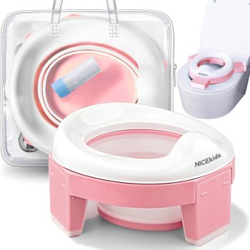 Nicekids 3-in-1 Non-Slip Potty and Toilet Training Seat, Pink