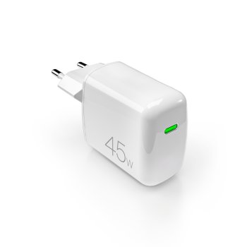 Sieninis įkroviklis Puro Super Mini 45W PD GaN USB-C - Baltas
