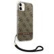 Guess 4G Print Strap dėklas iPhone 11 / XR telefonui, Rudas