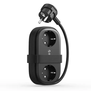 Orico AP3 65W GaN 6-in-1 Power Strip 2x AC, 2x USB-A, 2x USB-C - Black