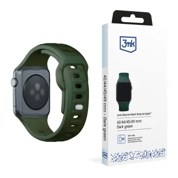 3mk silikoninis laikrodžio dirželis Apple Watch 42 / 44 / 45 / 49 mm, žalias