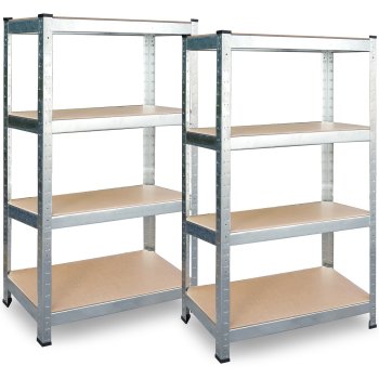 Metalinės lentynos Plonos PL-701, 174x80x40 cm, 2 vnt., sidabrinės