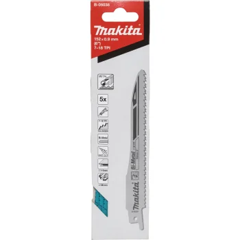Tiesinio pjūklo geležtės Makita B-05038 BIM 152 mm 7-18 TPI, 5 vnt.