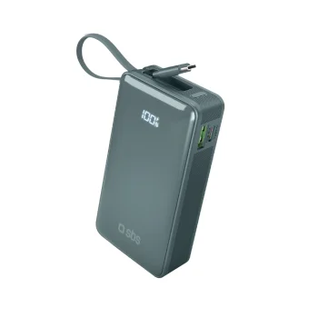 Sbs 10000 mAh 20W išorinė baterija su USB-C laidu, pilka